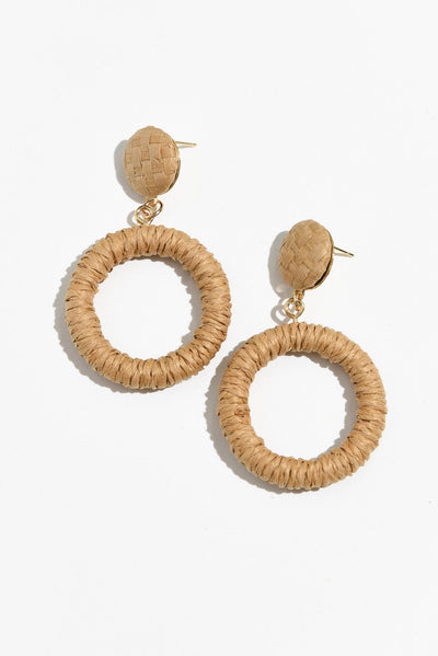 Regina Natural Straw Drop Earrings