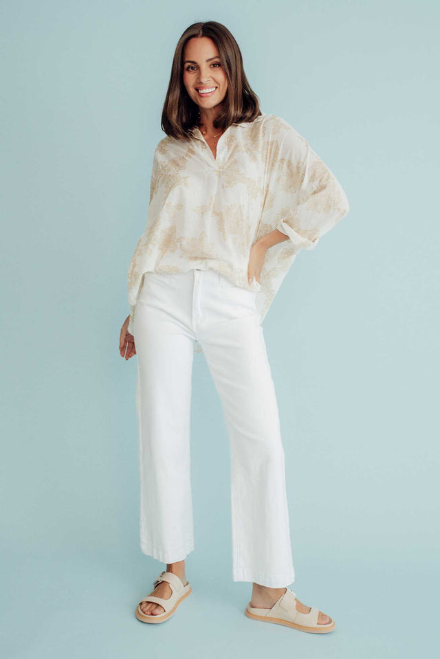 Retro White Wide Leg Jeans