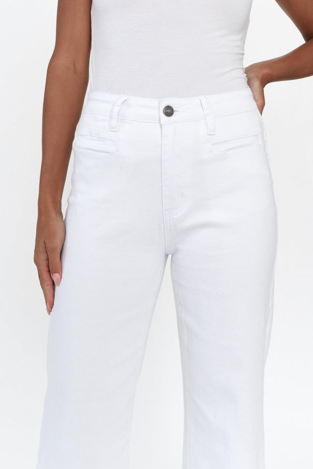 Retro White Wide Leg Jeans image 8