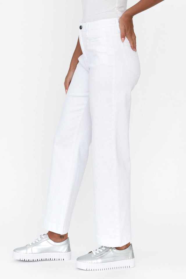 Retro White Wide Leg Jeans image 6