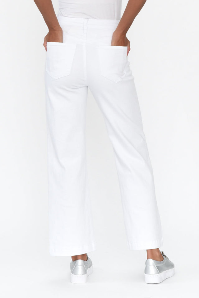 Retro White Wide Leg Jeans image 7