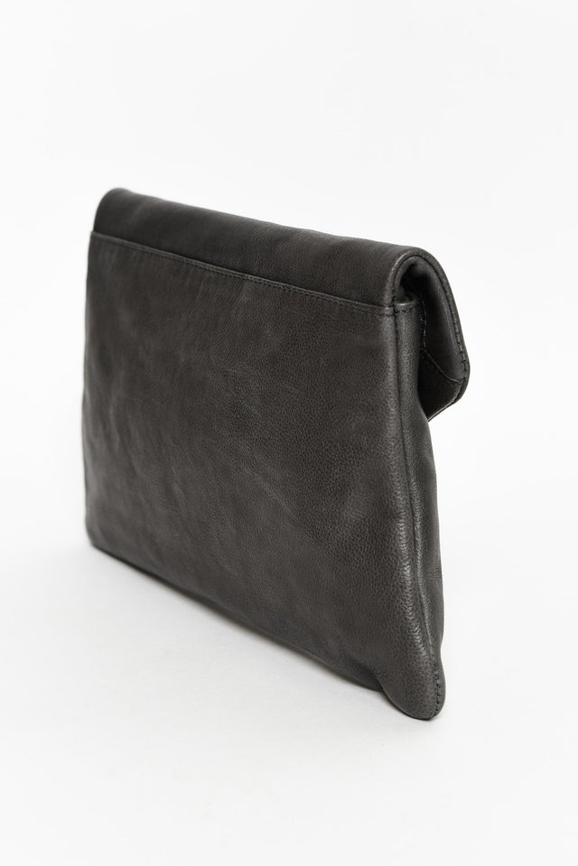 Riley Charcoal Leather Clutch image 3