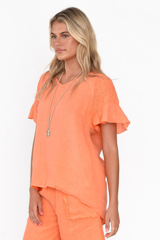 Rivia Orange Linen Top image 4