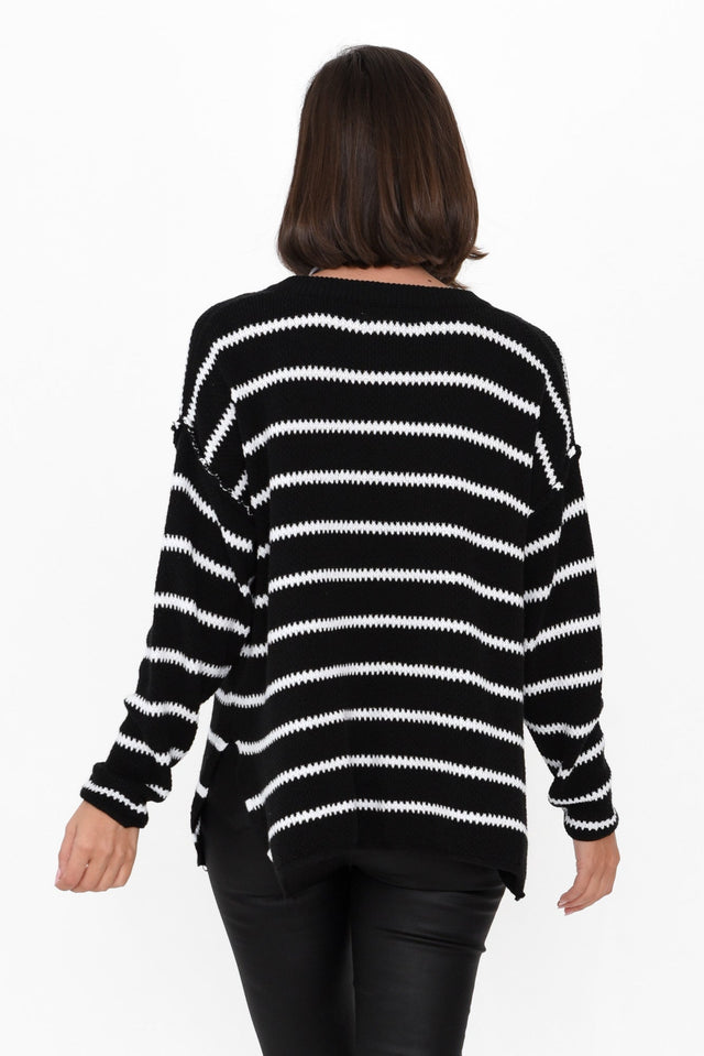 Rizzo Black Stripe Knit Sweater image 4