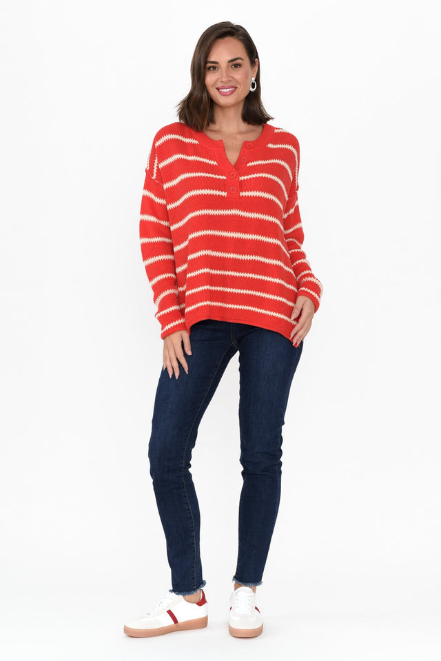 Rizzo Red Stripe Knit Sweater image 6