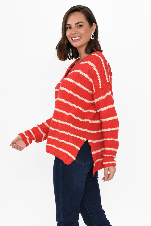 Rizzo Red Stripe Knit Sweater image 3
