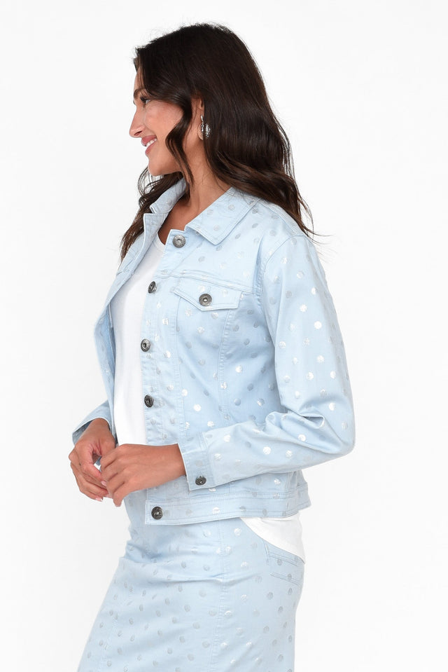 Romain Blue Foil Spot Cotton Jacket image 3