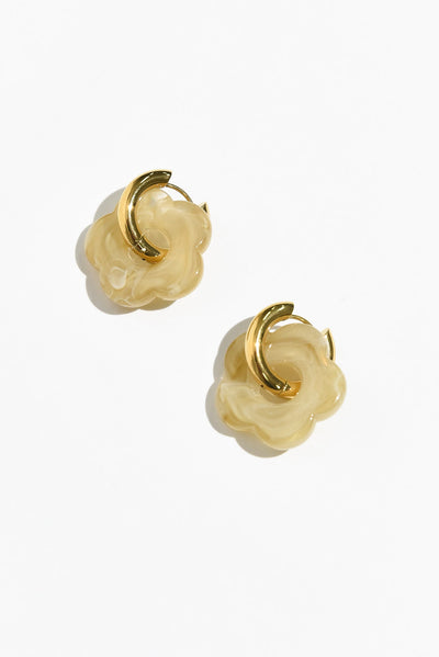 Rosalie Gold Flower Hoop Earrings