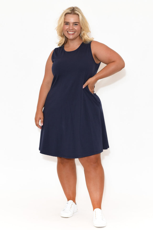 Roxanne Navy Swing Dress image 9