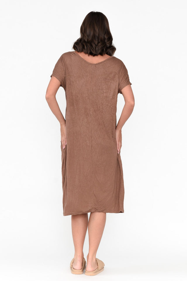 Travel Brown Crinkle Cotton Dress image 4