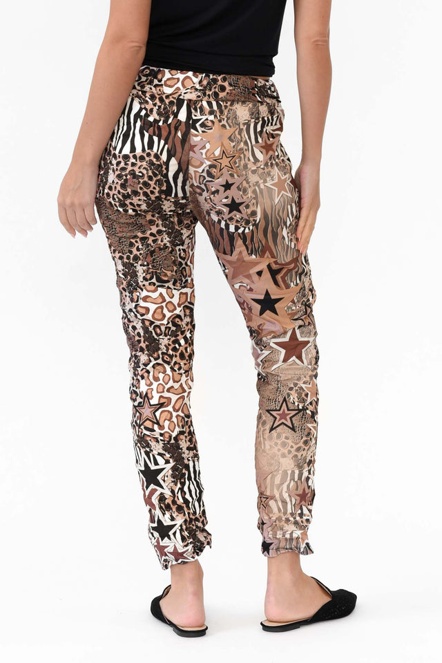 Russo Brown Animal Star Drawstring Pants image 4