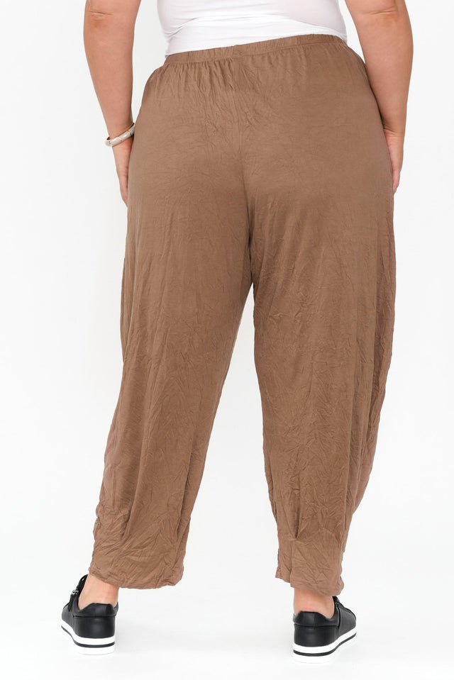 Rylee Brown Crinkle Cotton Pants image 10