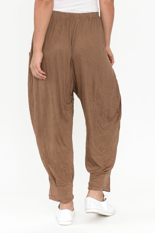 Rylee Brown Crinkle Cotton Pants image 5