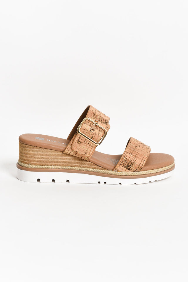 Ryver Brown Cork Buckle Wedge Sandal