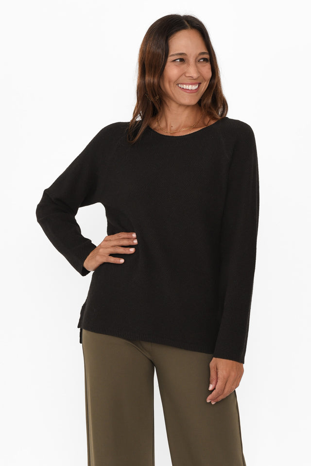 Sylvie Black Knit Jumper image 3