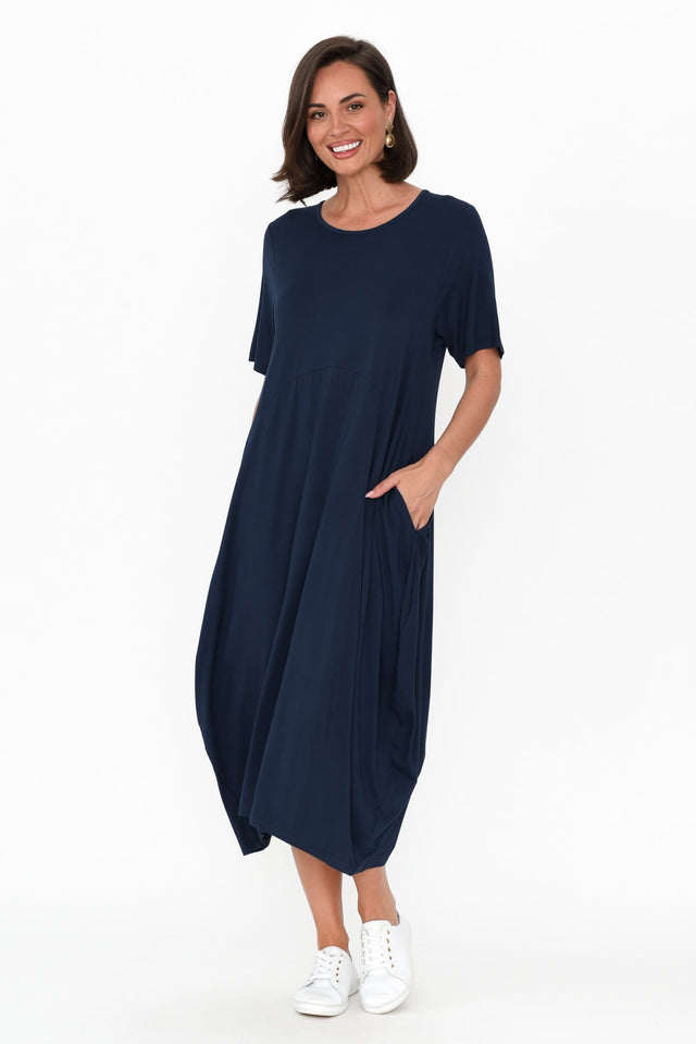 Samiya Navy Bamboo Dress image 2