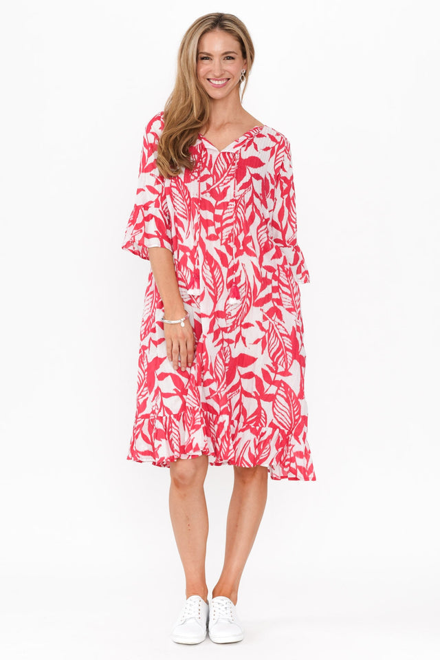 Samy Pink Tropical Cotton Tassel Dress image 8