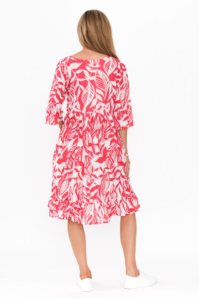 Samy Pink Tropical Cotton Tassel Dress image 6