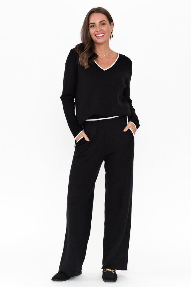 Savon Black Trim Knit Pants image 2