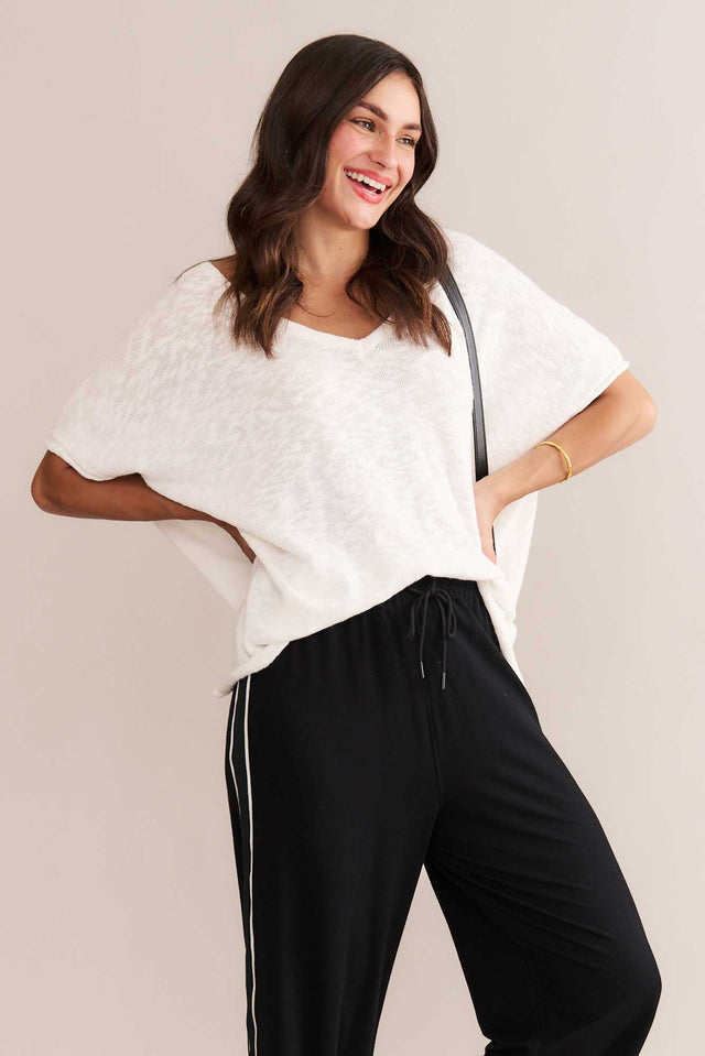 Saxon White Oversized Knit Top image 2