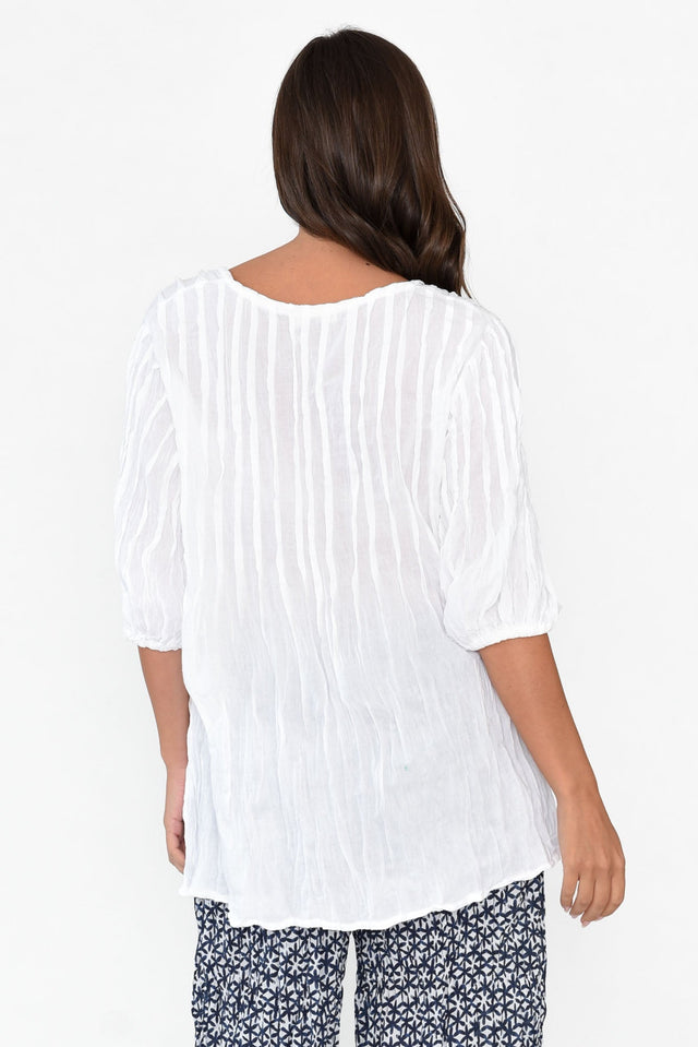 Selma White Crinkle Cotton Top image 6