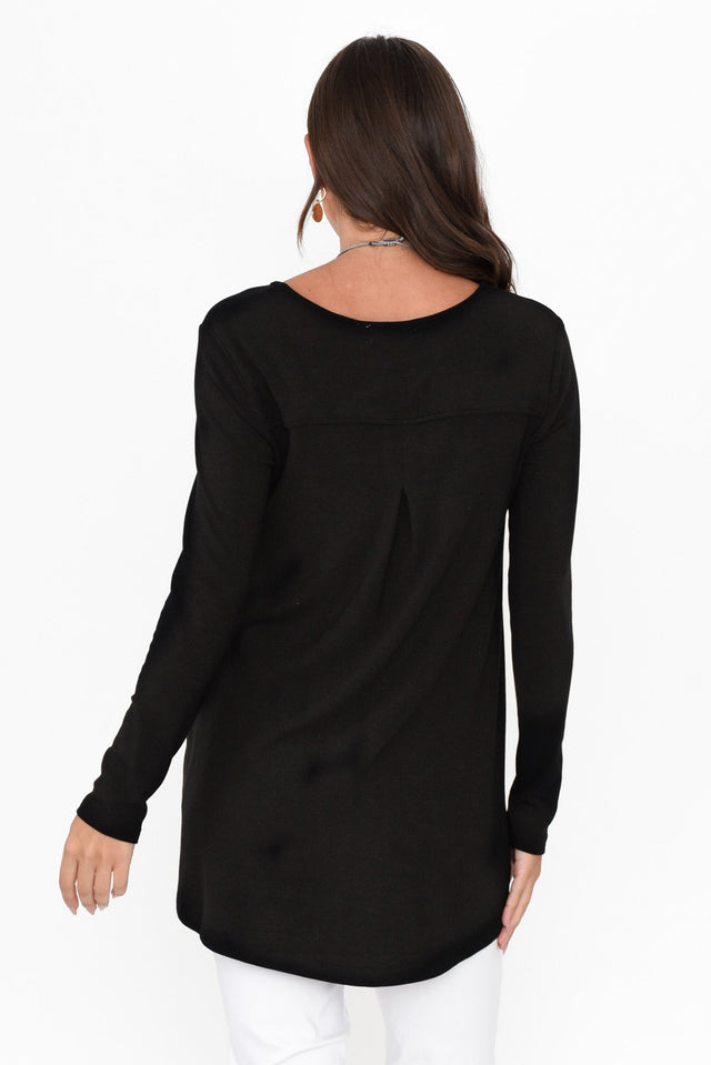 Shenali Black Long Sleeve Swing Top image 5