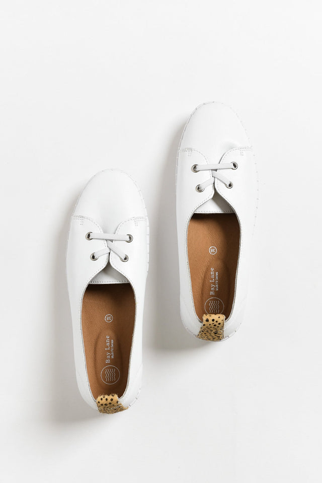 Shine White Cheetah Leather Loafer image 4