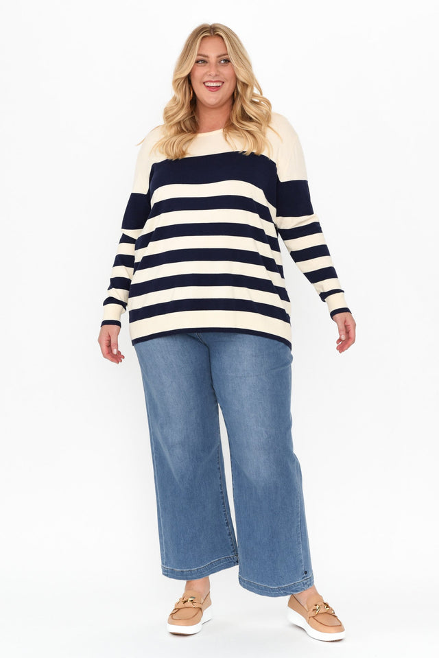 Shonda Navy Stripe Knit Sweater image 8