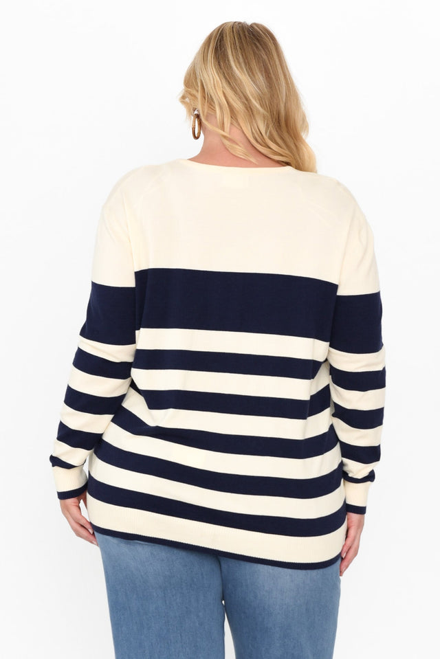 Shonda Navy Stripe Knit Sweater image 10