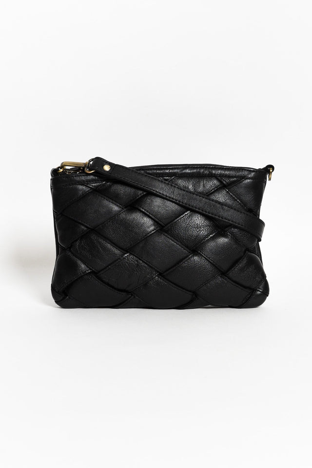 Sicily Black Woven Crossbody Bag