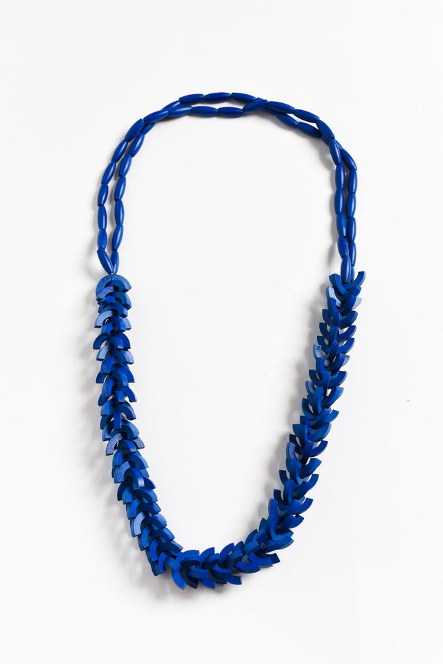 Sidonia Blue Wooden Bead Necklace image 1