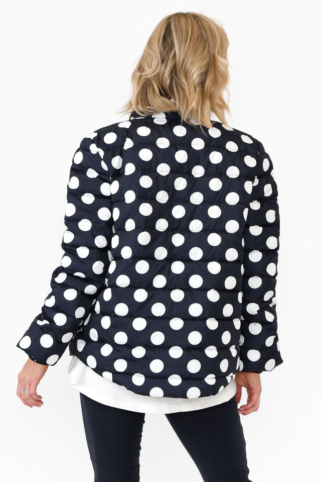 Sillian Navy Spot Puffer Jacket