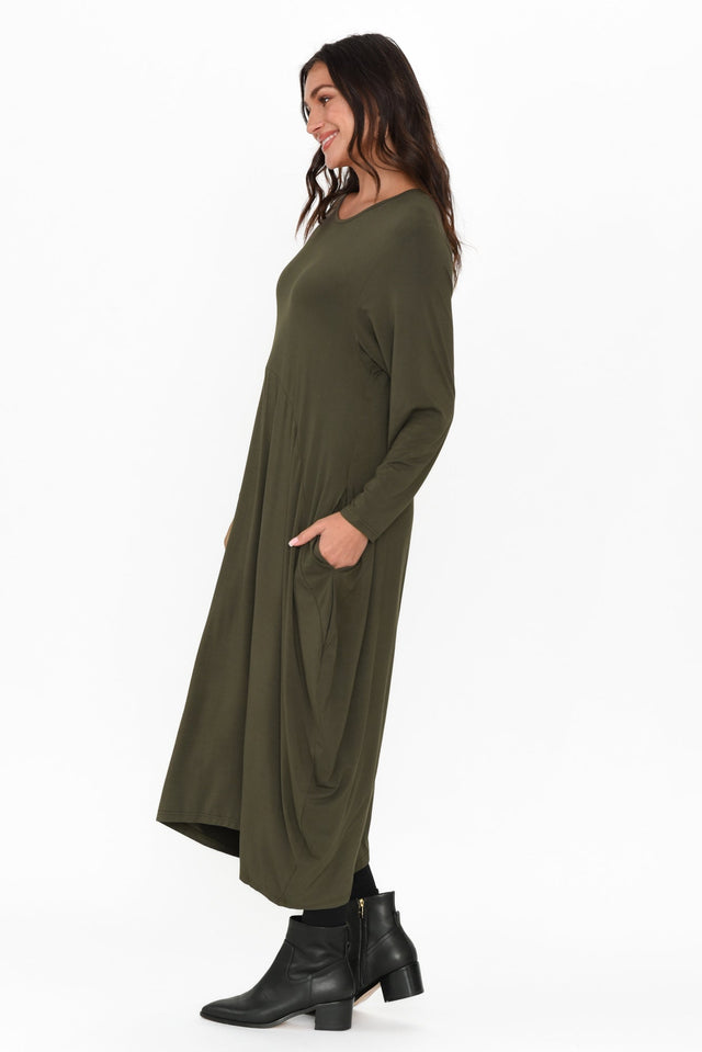 Soho Olive Bamboo Midi Dress