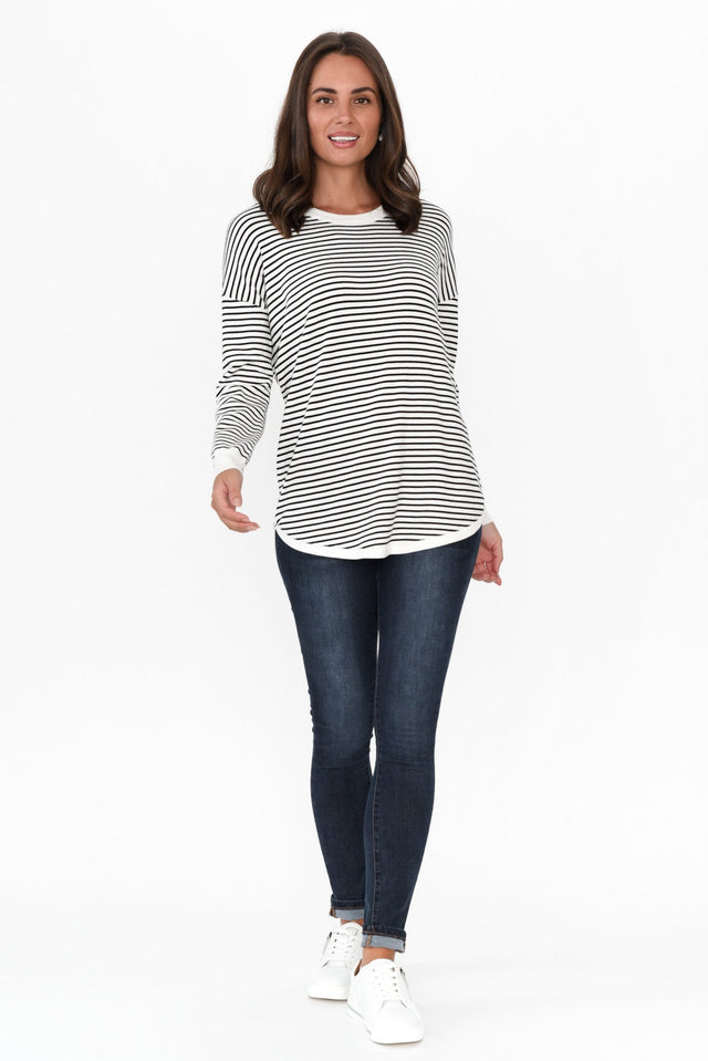 Sophie Black Stripe Knit Sweater