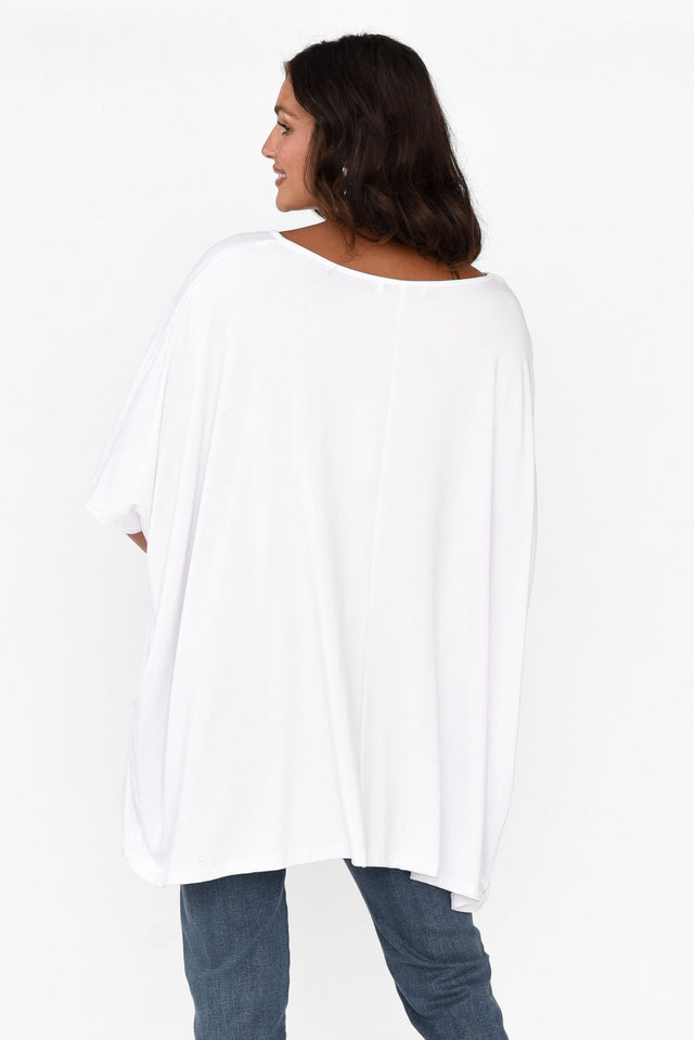 Sorronda White Bamboo Batwing Top image 4