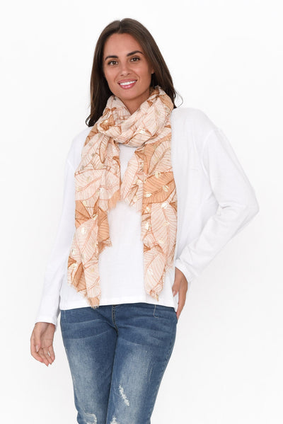 Sorronto Pink Leaf Scarf