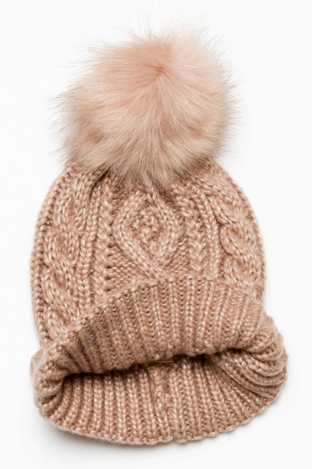 Stormie Blush Pom Pom Beanie