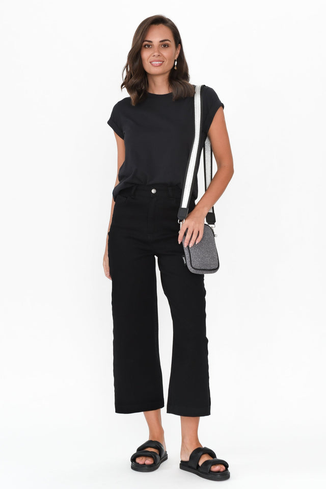 Tabitha Black Denim Crop Jeans image 2