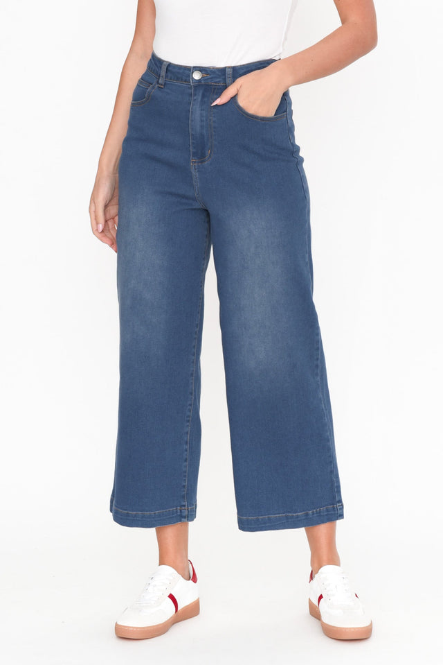 Tabitha Mid Blue Denim Crop Jeans
