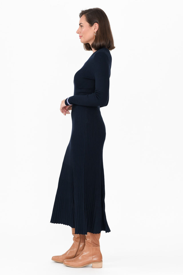 Tammy Navy Sleeved Knit Dress image 4