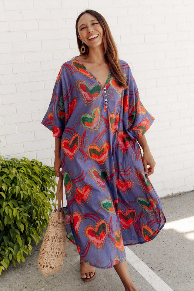 Tella Purple Heart Cotton Kaftan