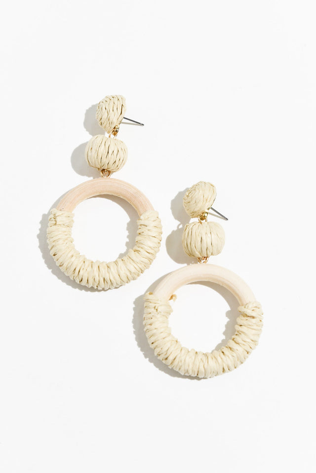 Tillie Natural Straw Drop Earrings image 1