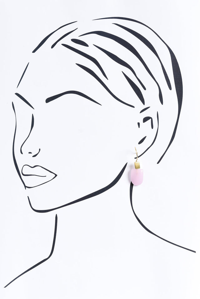 Toria Pink Stone Earrings image 2