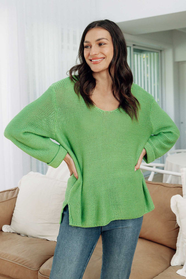 Toulouse Green Cotton Sweater image 1