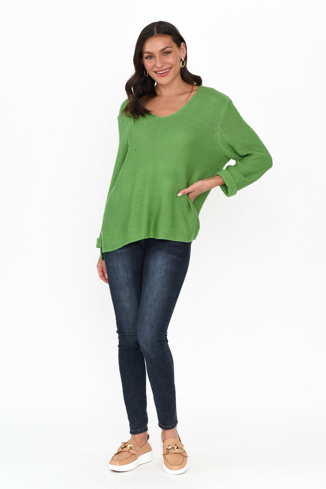Toulouse Green Cotton Sweater image 7