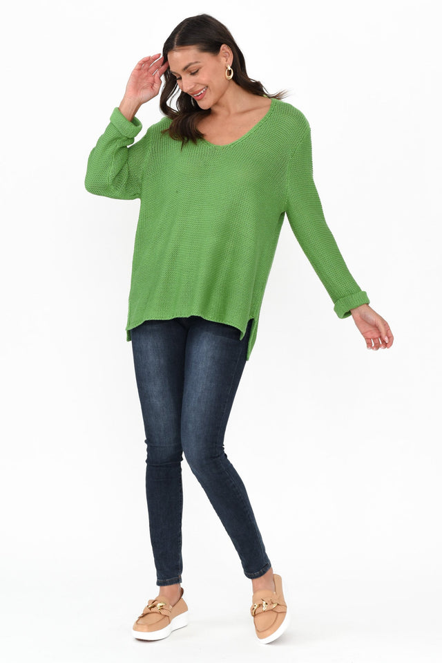 Toulouse Green Cotton Sweater image 3