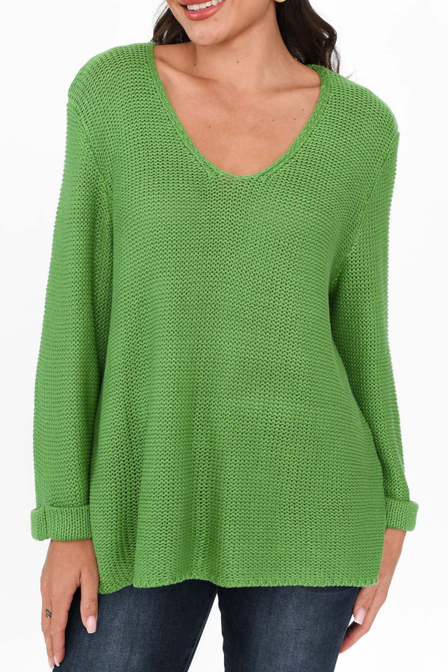Toulouse Green Cotton Sweater image 6