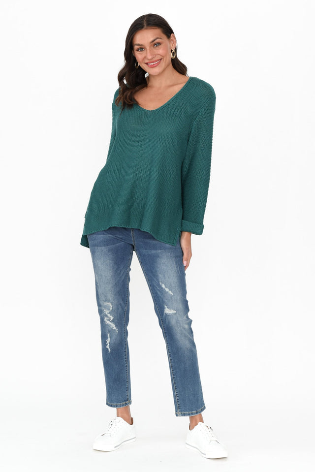 Toulouse Teal Cotton Sweater