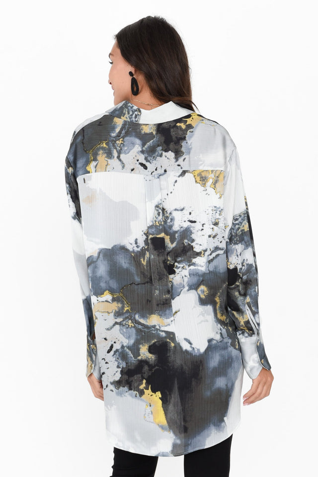 Transfixed Black Marble Tunic Top image 5