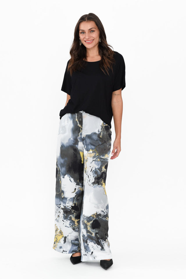 Transfixed Black Marble Wide Leg Pants image 3